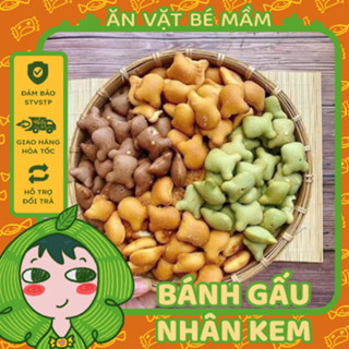 Bánh Gấu Nhân Kem Thiên Hồng/ Liên Anh Ngon Đặc Biệt, Bánh Gấu Nhân Kem Mix 3 Vị,  Đồ Ăn Vặt Bé Mầm.