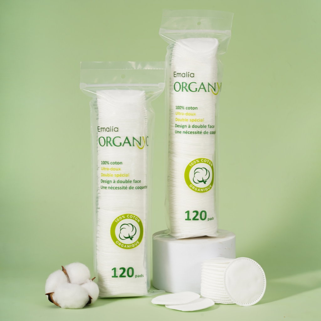 [Combo 3gói] Bông tẩy trang Emalia 120miếng Cotton cao cấp, bông tẩy trang thiên nhiên