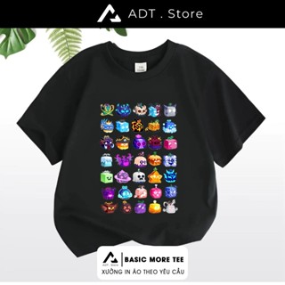 Áo thun game blox fruit áo trắng đen in hình blox fruit hình các tuyệt chiêu và trái Ma - dragon