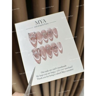 Nailbox mắt mèo gắn nơ thừng [ HOT SALE ] Nail box thiết kế