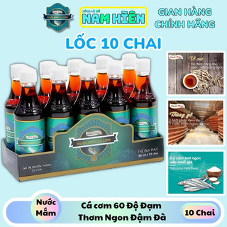  Lốc 10 Chai Nước Mắm Cá Cơm Hạnh Phúc Cao Đạm 60 Độ Đạm  DATE MỚI  - Chai 50ml 