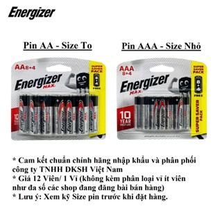 Vỉ 12 Viên Pin AA / AAA Energizer 1.5V Alkaline Siêu Bền Dung Lượng Cao Hàng Chính Hãng