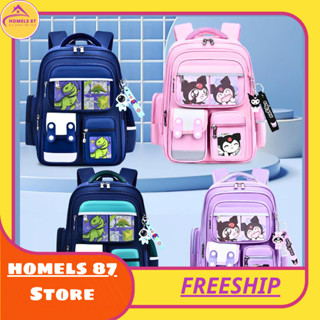 Balo Chống Gù Cho Bé Trai Gái Chống Nước Kèm PHỤ KIỆN,  Ba lô cấp 1 Cặp Sách Học Sinh Tiểu Học HOMELS