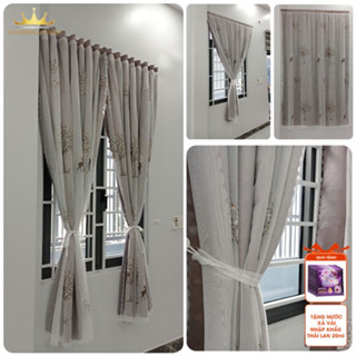  Rèm cửa chính dán tường 2 lớp voan họa tiết sang trọng trang trí nội thất VIPDTC vuaremgiasi 