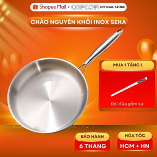 Chảo chống dính SEKA, chảo inox 304 nguyên khối 3 lớp dùng cho mọi loại bếp, size 26cm, size 28cm
