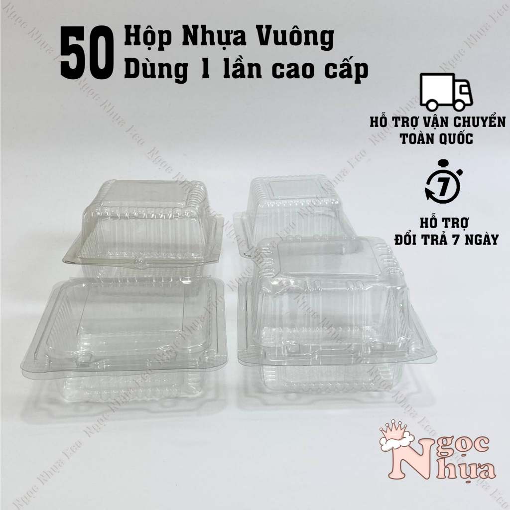50, 100 Hộp Nhựa Trong Suốt Mã H05, H17, H52 bằng, H52 cao – Hộp Đựng Xôi & Làm Bánh | NGỌC NHỰA ECO