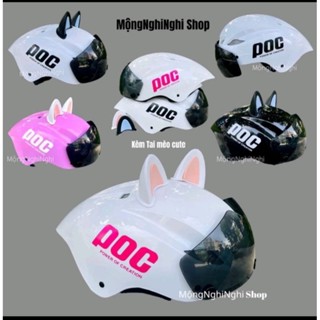 Nón Poc cở nhỏ trẻ em ( size 8 _ 16 tuổi ) tặng kèm tai mèo cute
