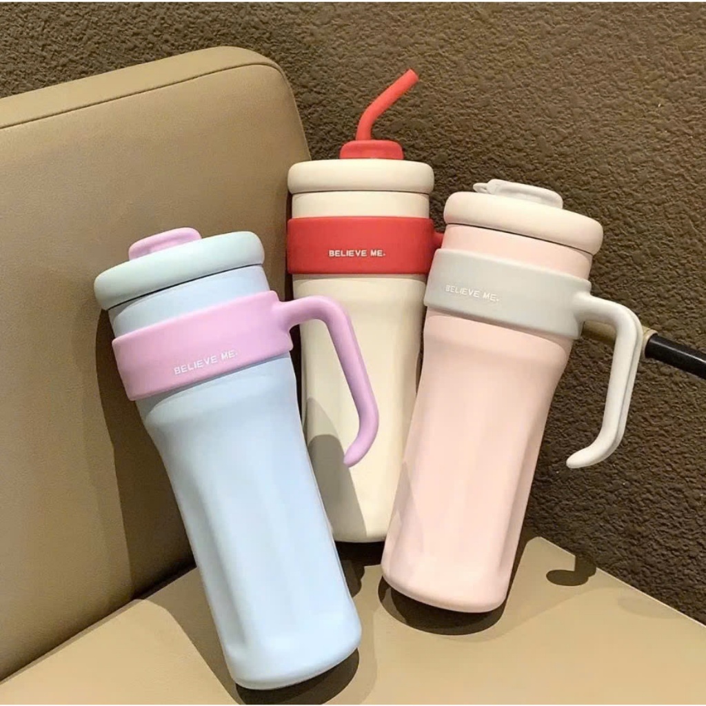 Ly Giữ Nhiệt Believe Me Inox 316 Cao Cấp Dung Tích Lớn 1.25L Có Ống Hút Tiện Lợi Giữ Nhiệt Cực Tốt