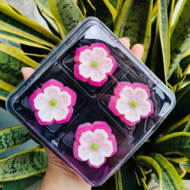 sét 10 khuôn 3d khuôn hoa đào 5cm cupcake khuôn bánh da lợn mã 0504