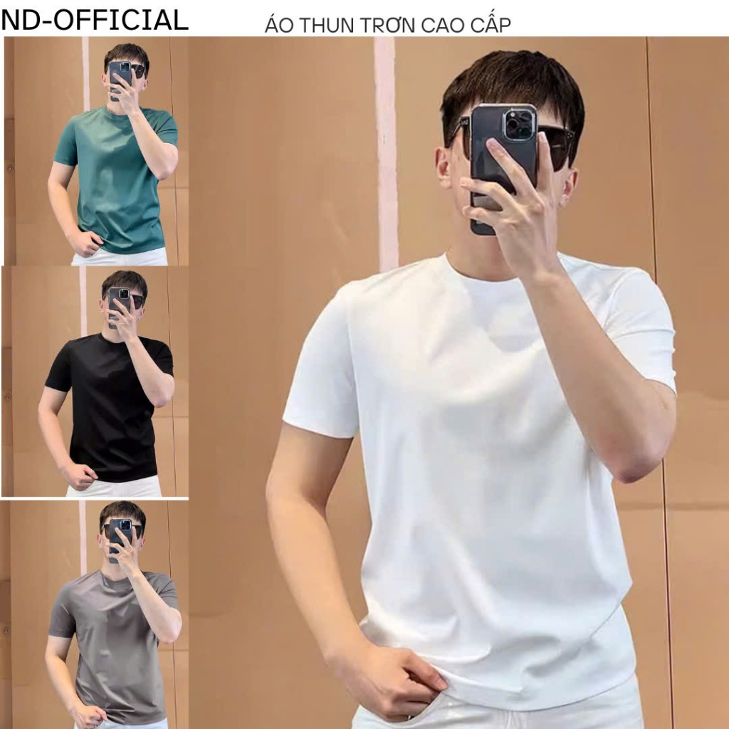 Áo Thun Trơn Cotton lạnh Cổ tròn Bassic-Slim fit ,chất vải co dãn 4c ,mịn…
