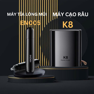 [TẶNG TỈA MŨI] Máy cạo râu Enchen K8 đầu cạo 2D ẩn, chống nước toàn thân, 18 lưỡi dao tự mài, pin 60 ngày