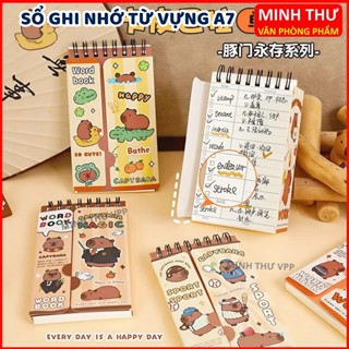 Sổ Ghi Nhớ Từ Mới A7, Sổ Gáy Xoắn Bìa Hình Dễ Thương, Sổ Học Từ Vựng 80 trang dễ thương dành cho học sinh - sinh viên