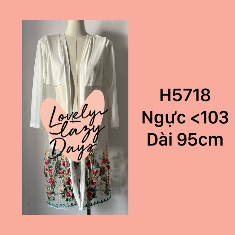 H5718 57 Áo khoác dáng dài đi biển khoác ngủ si 2hand Japan sleeve chic ootd