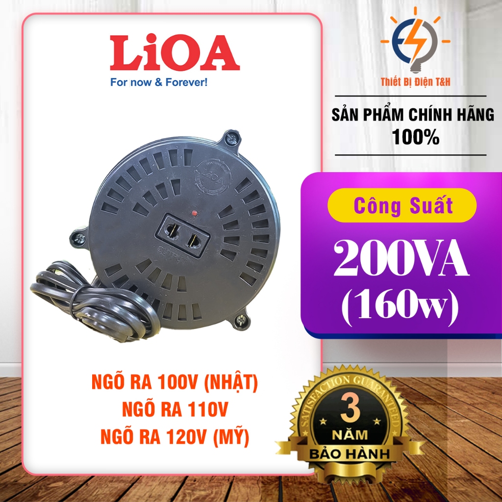 Biến áp 220v ra 100v, đổi nguồn 220v sang 120v, biến áp tự ngẫu LIOA, DN002