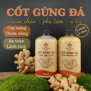 COMBO 2 chai 500ml cốt gừng đá Hà Giang ngâm chân, ủ tóc, pha tắm, an toàn lành tính, không phụ gia