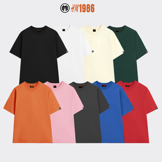 Áo thun trơn nam nữ HM86, Áo phông trơn Unisex form rộng nhiều màu tay lỡ cổ tròn