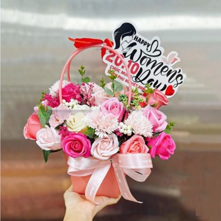   MẪU 31  HOA SÁP THƠM- Giỏ hoa hồng sáp thơm Lala hoa tặng mẹ hoa kỷ yếu 