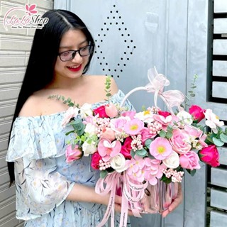   MẪU 10  HOA SÁP THƠM- Giỏ hoa hồng sáp thơm Lala hoa tặng mẹ hoa kỷ yếu 