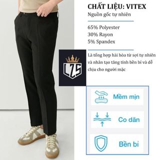 Quần Âu Nam Cao Cấp - Vải Vitex Mềm Mịn - Kiểu Dáng Slim Fit - Phong Cách Công Sở - Đủ Màu (Đen, Xám, Kem) LZS-01