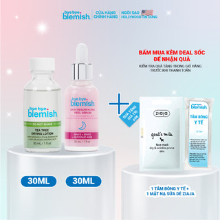 Combo Làm Sạch Da, Ngăn Ngừa Và Xẹp Mụn Nhanh Bye Bye Blemish Tea Tree Drying Lotion & Skin Resurfacing Peel Serum