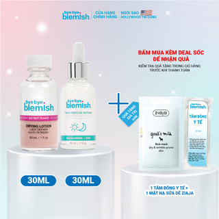 Combo Giảm Mụn Da Nhạy Cảm và Serum 9,9% Niacinamide Bye Bye Blemish Original Drying Lotion & Skin Rescue Serum