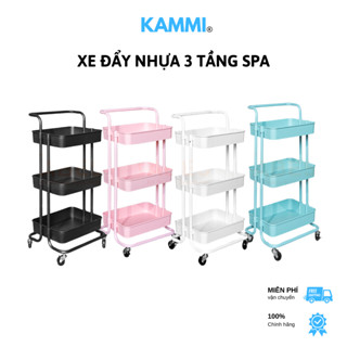 Xe Đẩy Nhựa 3 Tầng, Kệ Để Đồ 3 Tầng Có Bánh Xe, Kệ Bỉm Sữa , Xe Đẩy Đa Năng