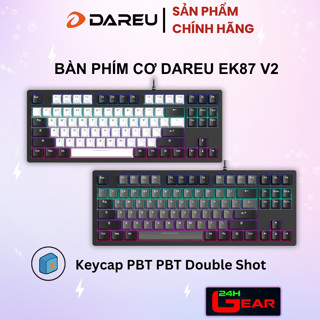 Bàn phím cơ Gaming DAREU EK87 v2 Đen / Trắng (2 sides RGB strip, Blue/ Brown/ Red D switch)