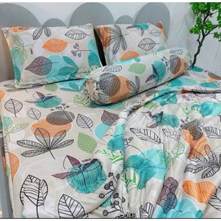 Bộ ga giường thun lạnh Hàn Quốc 4 món nệm 3-25cm (xem mô tả )