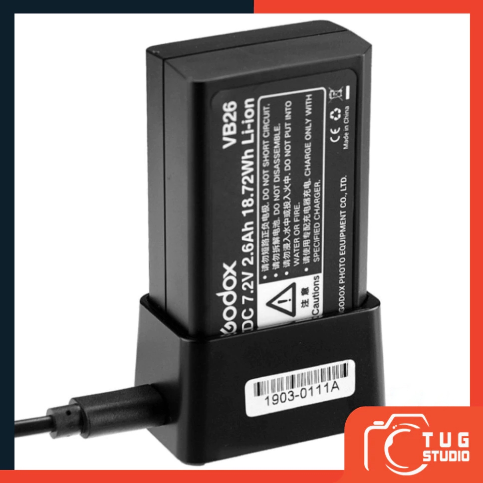 Pin - Sạc Godox VB26 cho đèn Godox V1/V860iii_TUG STUDIO
