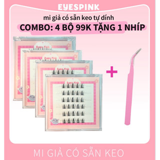 Mi giả có sẵn keo 99k 4 hộp Eyespink ( đơn từ 4 hộp tặng nhíp) thế hệ mới, tự dính không cần bôi keo