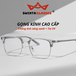 Mắt kính gọng kính giả cận nam nữ thời trang cao cấp chống ánh sáng xanh chống tia UV Gọng kim loại