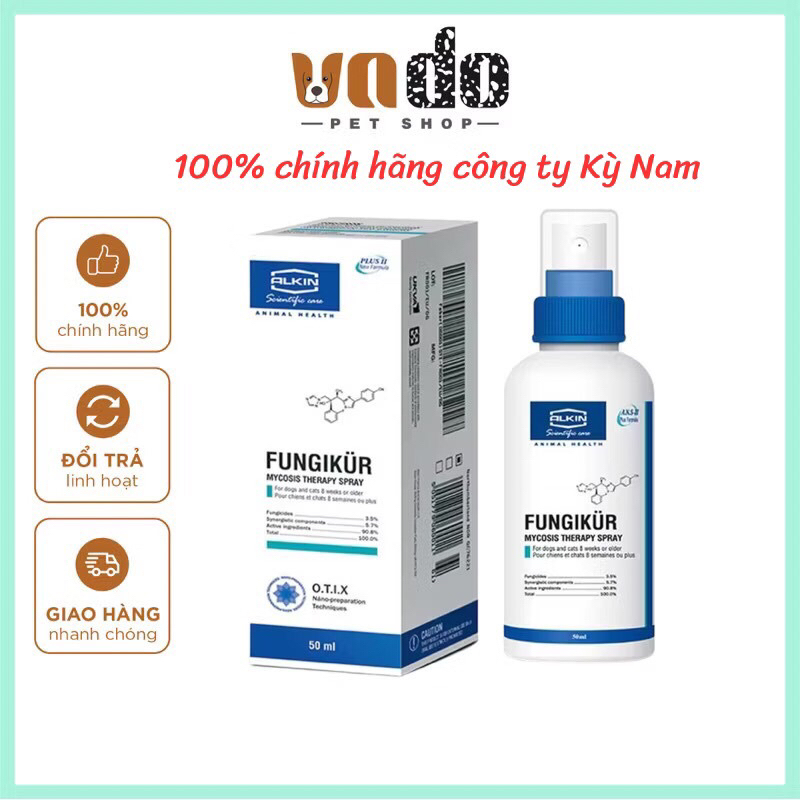 [Chính Hãng Kỳ Nam] Alkin Fungikur hỗ trợ cho các bé chó mèo bị nấm