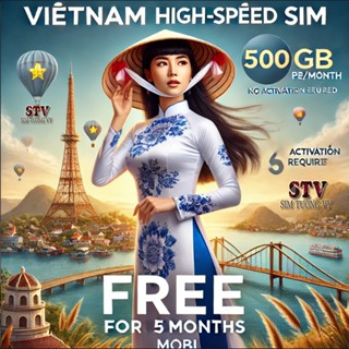 Vietnam SIM card for foreigners - Travel SIM package in Vietnam offering 500GB of data for 1 month, free for 5 months