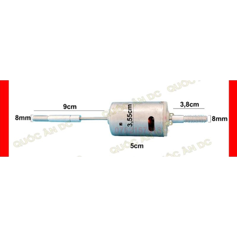 1 Động cơ quạt 545 12v DC có lắp sẵn chục quạt