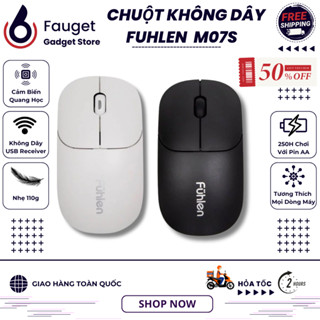 Chuột Không Dây Bluetooth Chính Hãng Fuhlen M07S .2.4G Wireless Mouse Cảm Biến Quang Học Tối Đa 1200 DPI . BH 12 Tháng