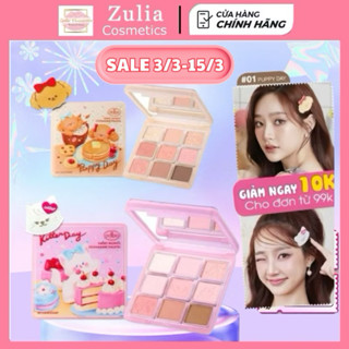 [ODBO 2024] Bảng Phấn Mắt 9 Ô Odbo Kitten Day & Puppy Day Mèo & Cún Con Tặng Kèm Kẹp Tóc Sweet Munch 9g Od2024