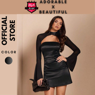   Ảnh Thật  Đầm Body Quây Đen Nhún Eo Tay Rời Đầm Ống Xòe Ôm Tay Dài Hở Lưng Đi Tiệc Sang Trọng  AdorablexBeautiful  