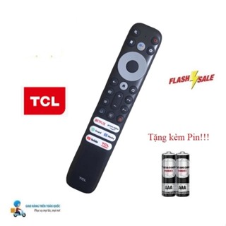 Remote Điều khiển tivi TCL giọng nói 3 NÚT NGANG TRẮNG VOICE- Hàng mới  100% Tặng Pin