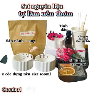 SET NGUYÊN LIỆU TỰ LÀM HŨ NẾN THƠM HANDMADE, BỘ KIT DIY LÀM NẾN THƠM - Mai Anh Candles