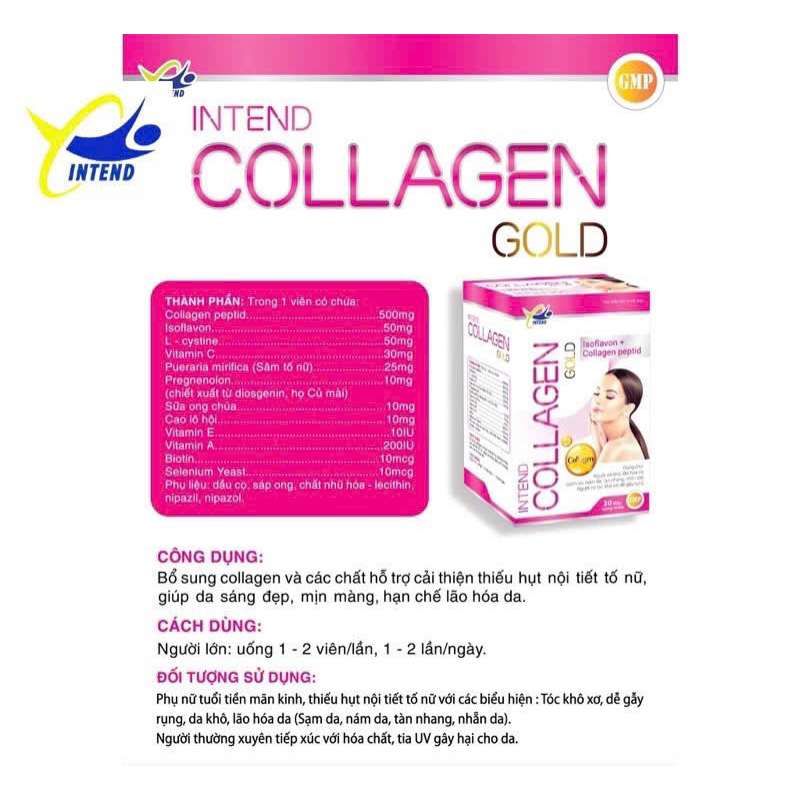 Viên uống Collagen Gold Intend ( Hộp 30 viên)