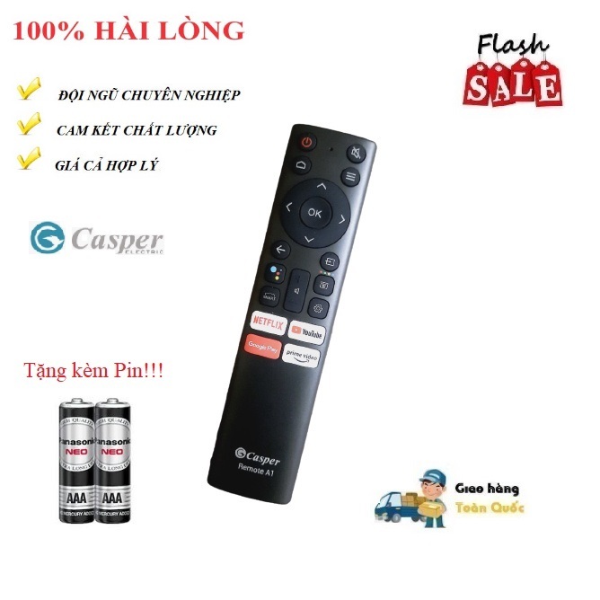 [HÀNG LOẠI XỊN] Remote Điều khiển TV Casper A1 giọng nói TẶNG KÈM PIN