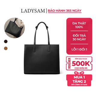 Túi Tote Niche Da Bò Cao Cấp Ladysam - Túi Xách Nữ Đeo Vai Size Lớn Size 36 Phong Cách Công Sở Đựng Máy Tính Tài Liệu A4