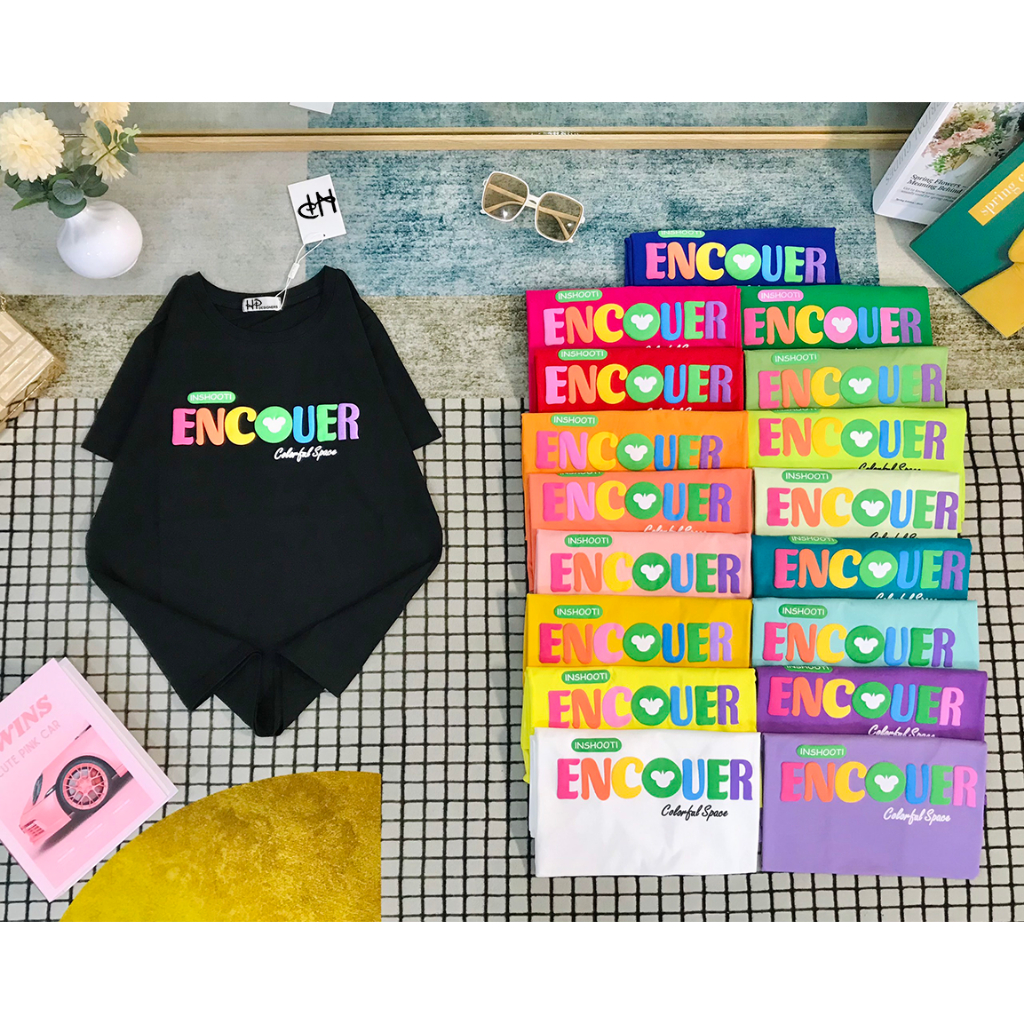 [40~70kg] Áo Thun Thái Nữ Cotton 100% Mềm Mịn Mát [Mã A08], Phong Cách, Cá Tính, Độc Đáo Chữ Nổi [ENCOUER] | BigBuy360 - bigbuy360.vn
