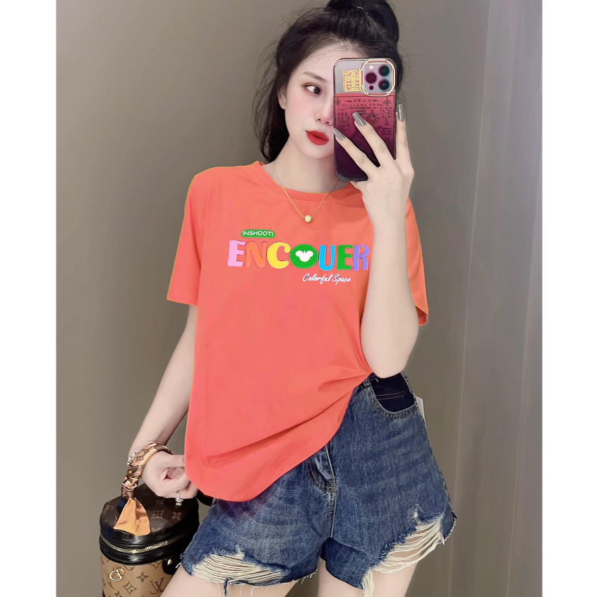 [40~70kg] Áo Thun Thái Nữ Cotton 100% Mềm Mịn Mát [Mã A08], Phong Cách, Cá Tính, Độc Đáo Chữ Nổi [ENCOUER] | BigBuy360 - bigbuy360.vn