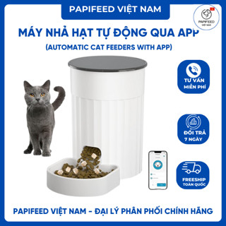 (-8% + SẴN), Máy cho mèo ăn tự động Papifeed dùng APP, máy nhả hạt cho mèo, bát ăn tự động 3L M07