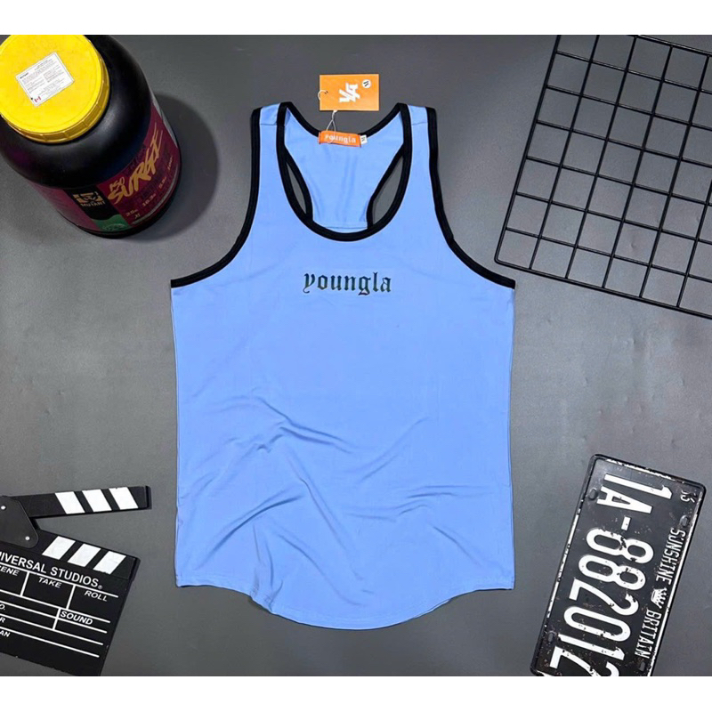 ÁO BA LỖ GYMSHARK VẢI THUN POLLY - ÁO TANKTOP TẬP GYM NAM - dogymnambenbenz chuyên đồ tập gym nam - 