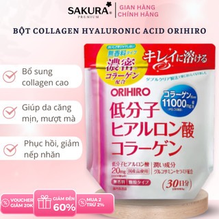  Bột Collagen Hyaluronic Acid Orihiro 11000mg 210g túi giúp da căng mịn- Sakura Store Official 