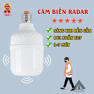 Đèn LED Cảm Ứng Chuyển Động Radar, Bóng Đèn Cảm Biến Tự Bật Khi Có Người, Công Suất 60W  Chỉ Hoạt Động Khi Trời Tối