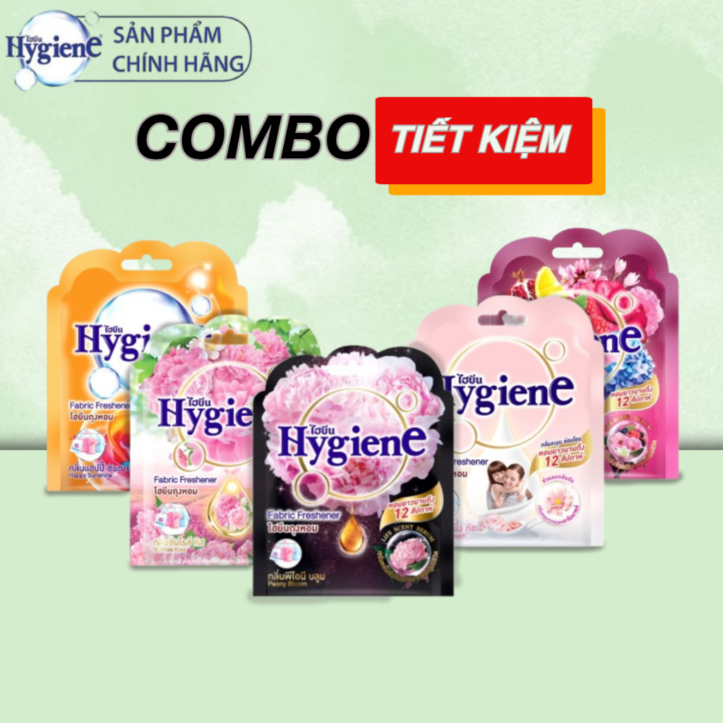  Combo Tiết kiệm 5 Túi Thơm Hygiene Thái Lan Hương Hoa Thơm Phòng Treo Xe Phòng Ngủ Loại Bỏ Ẩm Mốc 