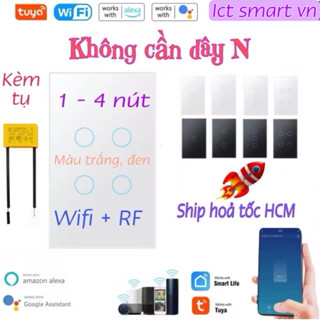 Công tắc Wifi + RF cảm ứng thông minh Smart Life, work with Google & Alexa